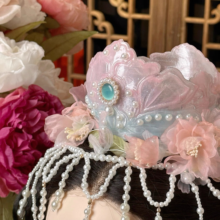 UV Dyed Hanfu Hair Crown 3D Printed