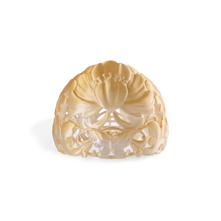 National Beauty Gradient Gold Hair Crown 3D Printed
